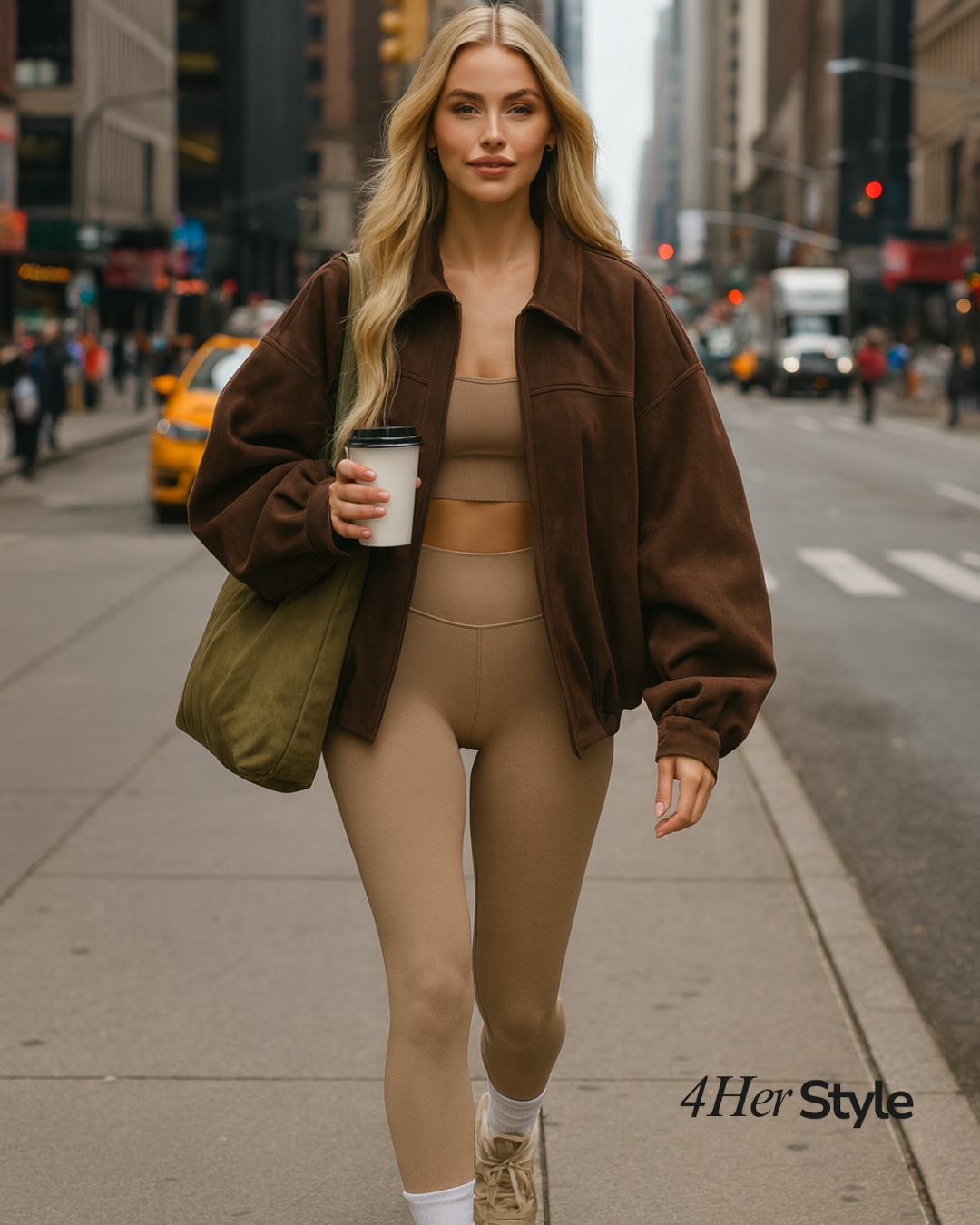 Oversized Suede Bomber Jacket