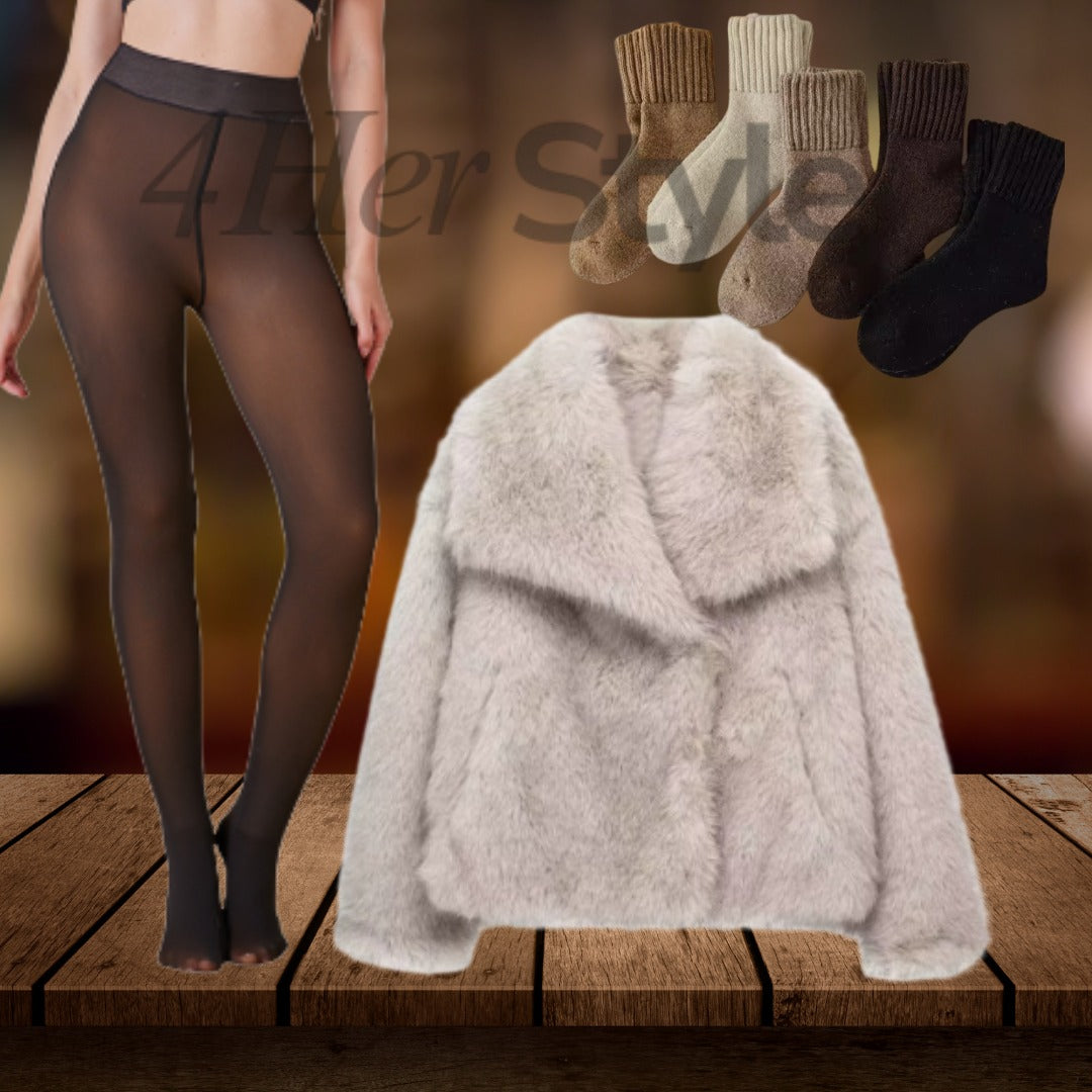 Winter Gift Set - Faux Fur Coat